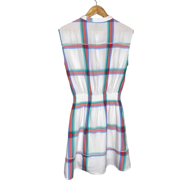 Hatley White Southern Plaid The Abbey Lyocell Mini Shirt Dress Size Small - Picture 9 of 11